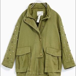 Zara girl studded parka jacket
